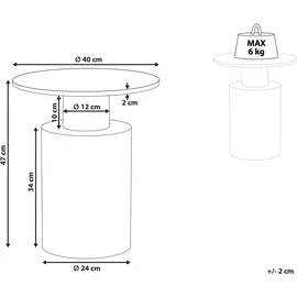 Beliani Beistelltisch Metall Marmor gold / weiß rund 40 cm ARIAGA