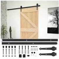 vidaXL Schiebetür rechts 100 x 210 cm Natürlich/Schwarz