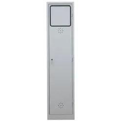 PROREGAL Wäschesammelschrank Raccoon | HxBxT 180x40x50 cm | Zylinderschloss | Grau