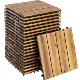 Tectake Terrassenfliesen Tabula 1,92 m2 31 x 31 x 2,2 cm braun