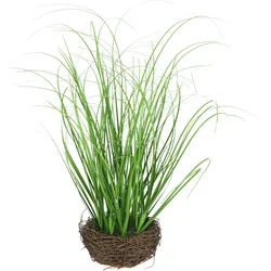 Kunstpflanze I.GE.A. "Gras im Reisig", grün, B:16cm H:40cm L:16cm, Kunststoff, Kunstpflanzen, Künstlicher Grasbusch