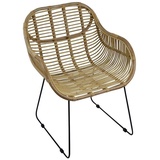 Lycce Rattanstuhl Rattanstuhl VENUS Korb-Sessel - natur - Retro 50er Lounge Loft beige