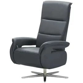 Wohnwert Relaxsessel Mira Leder 81 x 119 x 93 cm Blau mit Relax-Funktion