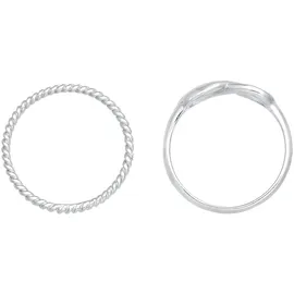 Elli Ring 925 Sterling Silber Infinity, Ring Set, Twisted in Silber | Gr.: 52