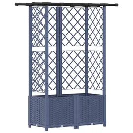 vidaXL Hochbeet mit Rankgitter und Dach 124,5 x 40 x 138 cm Grau