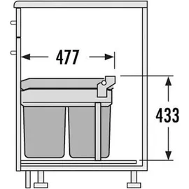 HAILO Abfallsammler Tandem 15/15 dunkelgrau | Dunkelgrau