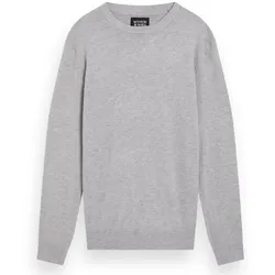 SCOTCH&SODA Herren Pullover - Core, Viskose Pullover, einfarbig Hellgrau M
