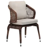 Xlmoebel Sessel Brauner Rattan-Loungesessel - Luxuriöse moderne Terrassenmöbel (Sessel), Hergestellt in Europa braun