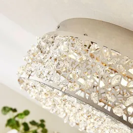 LUCANDE LED-Deckenleuchte Felias, chromfarben, Glas, Ø 35 cm