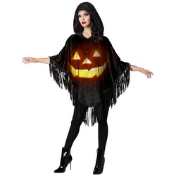 In Character Kostüm Jack o‘ Lantern Poncho Kostüm, Schnell & easy verkleidet zu Halloween: Poncho überwerfen, fertig! schwarz