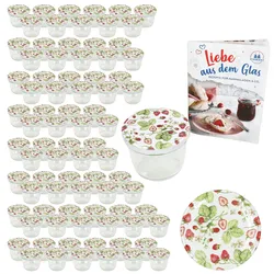100er Set Sturzglas 230ml Einmachglas Wald-Erdbeere Deckel DiamantZucker-Rezept