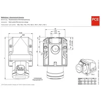 PCE 162v CEE Wandsteckdose 16A 2p 24VAC 50/60Hz IP44
