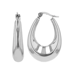 Paar Creolen LADY, silber (silberfarben), Ohrringe, Damen, Creolen