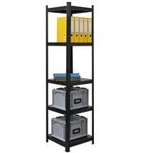 Proregal Schwerlastregal Metall 45x180x45 cm schwarz