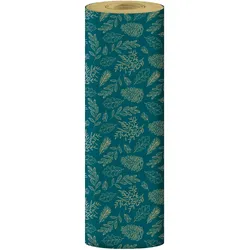 Clairefontaine Geschenkpapier, Tiny Rolls Kraft 70g, 50x0,35m, Tannenzapfen, grün - Grün 223921C