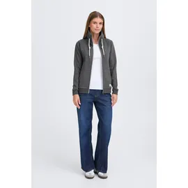 Oxmo Sweatjacke OXBitta", Damen, Gr. S, grau (dunkelgrau melange), Obermaterial: 50% Baumwolle CO. 50% Polyester PES., Sweatjacken Sweatjacke