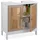 Relaxdays Waschbeckenunterschrank 2 Fächer 60 x 61,5 x 30 cm Weiß/Natur