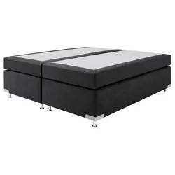 Boxspringbett "Holland", schwarz, B:182cm L:201cm, Microvelours (100% Polyester), WESTFALIA SCHLAFKOMFORT, Komplettbetten, Boxspringbett, ohne Kopfteil, frei im Raum stellbar