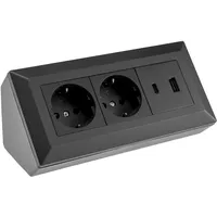 ChiliTec Mehrfachsteckdose 2-fach Schwarz 2 St.