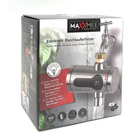 MAXXMEE Edelstahl-Durchlauferhitzer Kompakt Schwarz 3600 W