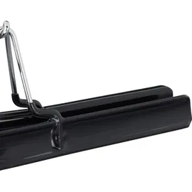 Relaxdays Hosenbügel Metall 10er Set, 360° drehbarer Haken, fest schließend, Rockbügel, gummierte Klemmen, 26cm, schwarz