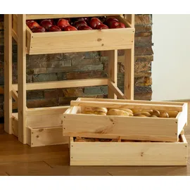 Dobar Vorratsregal Obstkiste aus Holz mit 4 Fächern 53 x 35 x 116 cm natur