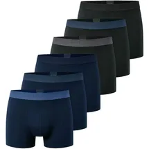 SCHIESSER Boxershort 6PACK bunt Blau / Schwarz M 6er Pack