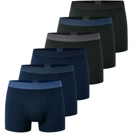 SCHIESSER Boxershort 6PACK bunt Blau / Schwarz M 6er Pack