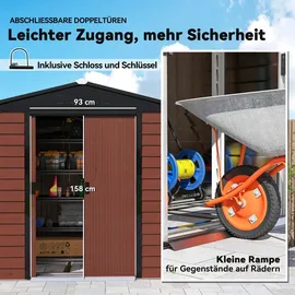 Outsunny Gerätehaus 4,4 m2 2,40 x 2,06 m Teak
