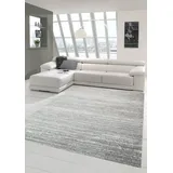 Designer und Moderner Teppich Wohnzimmerteppich Kurzflor Uni Design in Grau Größe 160x230 cm