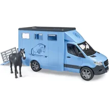 Bruder 02674 - MB Sprinter Tiertransporter mit Pferd blau 1:16
