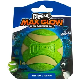 Chuckit! Max Glow Ultra Squeaker Ball Medium Grün