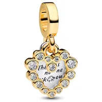 Pandora 763765C01 Doppelter Charm-Anhänger Funkelndes Herz Goldfarben