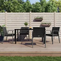 VidaXL 5-tlg. Garten-Essgruppe mit Kissen Poly Rattan und Stahl