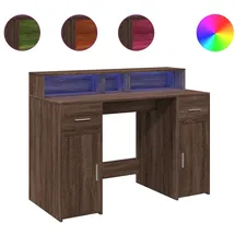 vidaXL Gaming-Tisch Braun Eichen-Optik