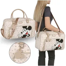 sarcia.eu Mickey Mouse Disney Beige Reisetasche, Touristentasche, Handgepäck mit Reißverschluss 44x18x26cm (Mickey Mouse Beige)