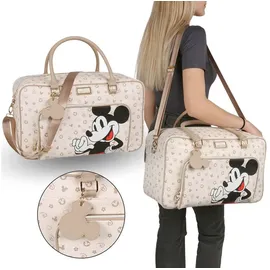 sarcia.eu Mickey Mouse Disney Beige Reisetasche, Touristentasche, Handgepäck mit Reißverschluss 44x18x26cm (Mickey Mouse Beige)