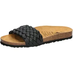Pantolette LICO "Pantolette Bioline Plait", Gr. 38, schwarz, Synthetik, Schuhe