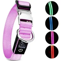 petsation Leuchthalsband Hundehalsband pink M