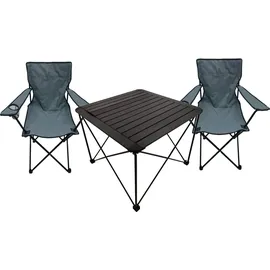 Mojawo Campingmöbel Set Klappbar Schwarz/Dunkelgrau