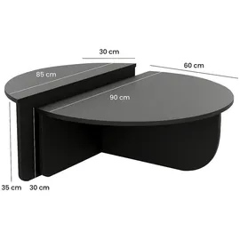vente-unique Couchtisch Schwarz Holz 90 x 30 cm