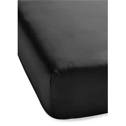 bonprix Microfaser Spannbettlaken, schwarz, 100x200 cm, Microfaser