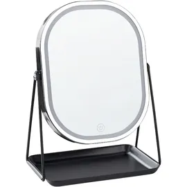 Beliani Kosmetikspiegel DORDOGNE in Silber/Schwarz - (W) 24 x (H) 32 x (L) 13 cm | Gr.: onesize
