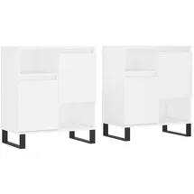 vidaXL Sideboards 2 Stk. Weiß Holzwerkstoff