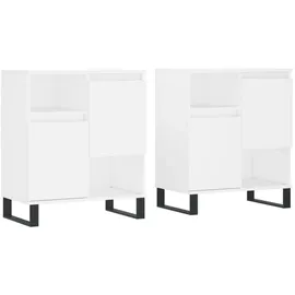 vidaXL Sideboards 2 Stk. Weiß Holzwerkstoff