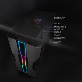 TooQ Gehäuse, Nightcity Nightcity Semitorre Gaming ARGB Midi Tower Schwarz, Silber