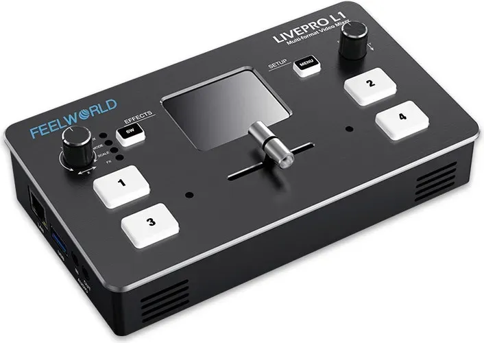 Feelworld LivePro L1 live streaming Video Switcher with 4 HDMI inputs (Diverses Video Zubehör), Video Zubehör