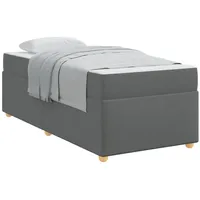 VidaXL Bettrahmen mit Matratze Dunkelgrau 90 x 190 cm