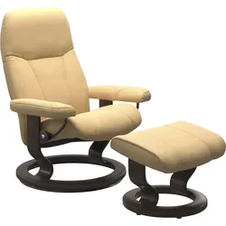 Fußhocker STRESSLESS "Consul", gelb, B:54cm H:38cm T:39cm, Hocker, mit Classic Base, Gestell Wenge