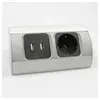 Ecksteckdose USB Aluminium Energiebox Tischsteckdose Powerport Schutzkontakt